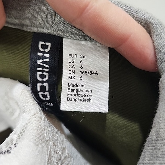 Divided H&M Womens Military Style Cargo Jacket Size 6 Army Green Hooded Shacket - Picture 8 of 10